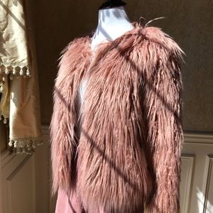 Mauve faux fur jacket